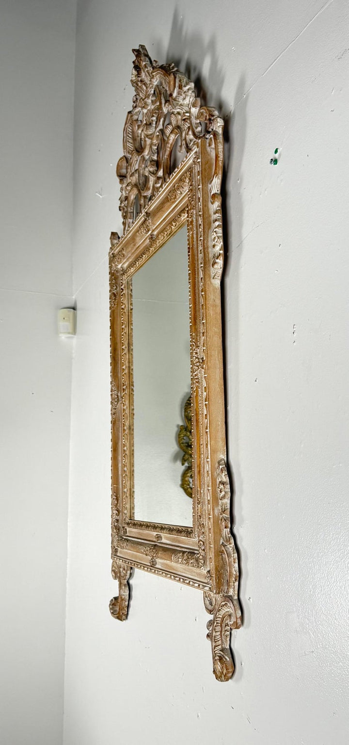 Large Carved and Painted Italian Rococo-Style Mirror