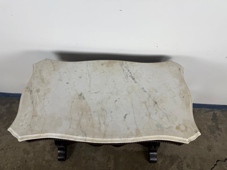 19th Century American Renaissance Revival Marble-Top Side Table