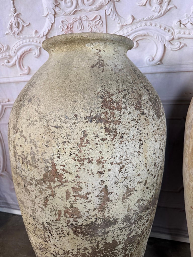Spanish Colonial Hand-Painted Terracotta Urns, Mid-20th Century