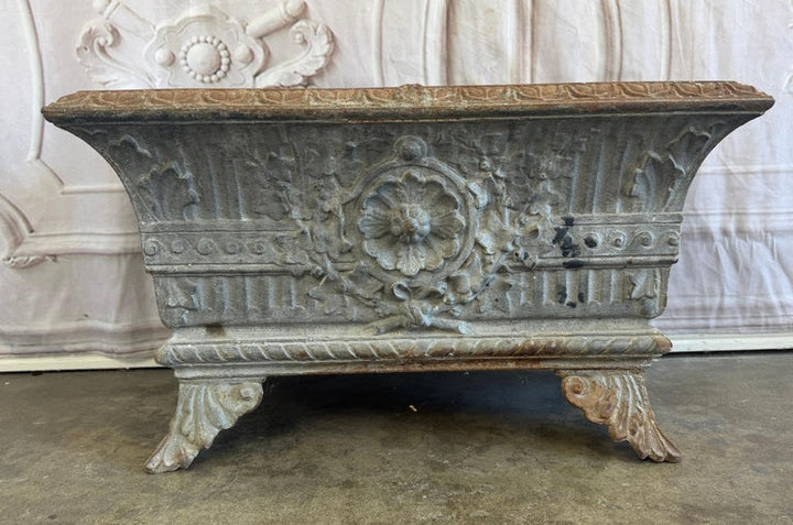 Antique French Cast Iron Jardinière Planter, Louis XVI Style, 1880