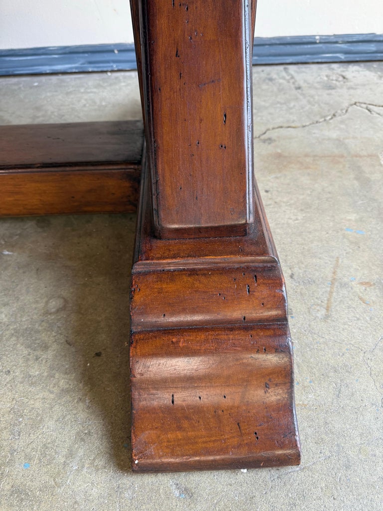 Spanish Revival Walnut Dining Table with Inlaid Top, Early 20th Century