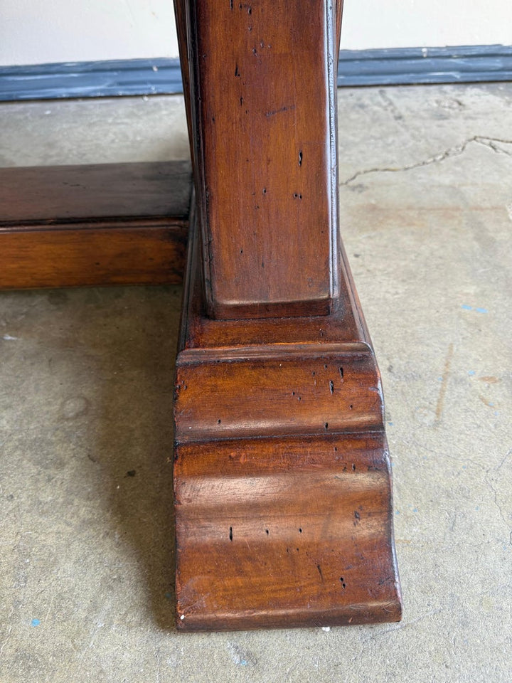 Spanish Revival Walnut Dining Table with Inlaid Top, Early 20th Century