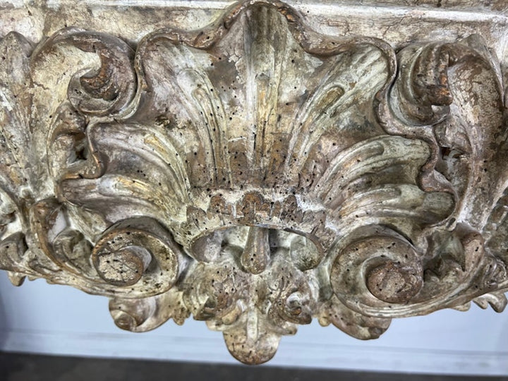 French Carved Louis XV Style Console with Marble Top