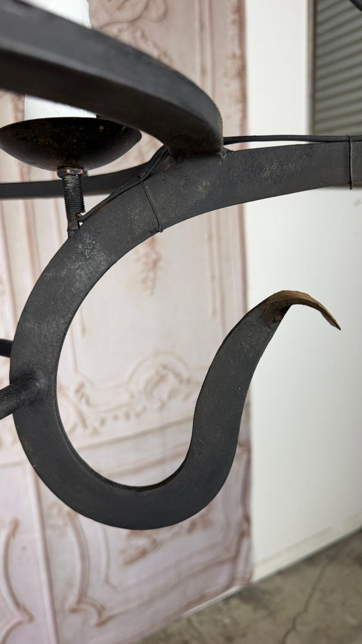 Serpentine Chandelier with Gilt Oak Leaves by Miamar Home