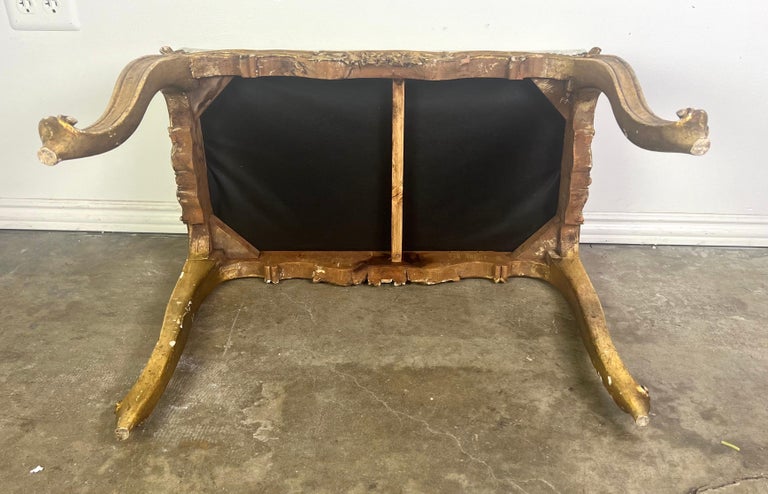 French Louis XV Style Gilt Wood Bench