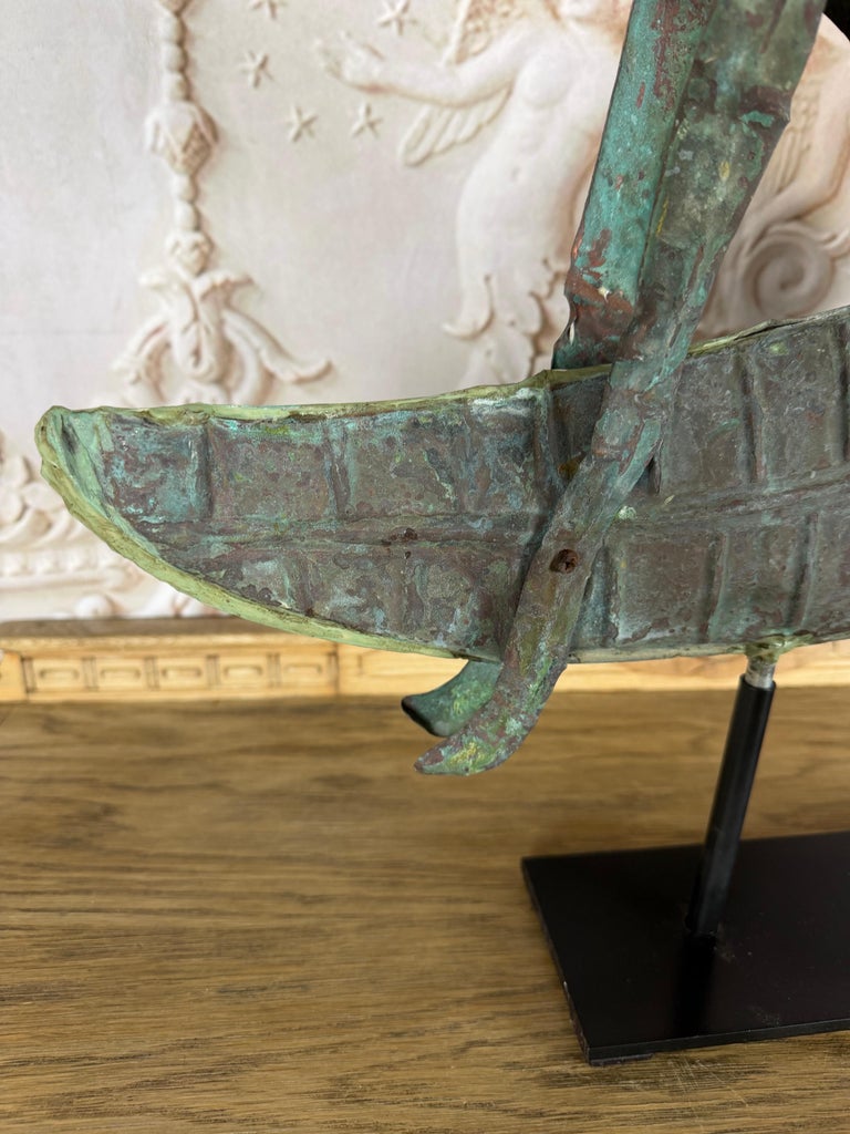Vintage Verdigris Copper Grasshopper Sculpture