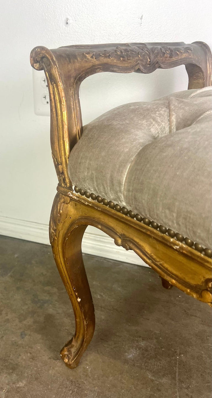 Pair of French Louis XV Style Gilt Wood Benches