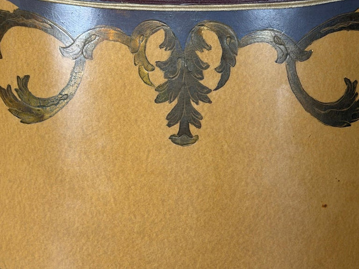 Pair of Italian Neoclassical Corinthian Column Table Lamps Distressed Giltwood