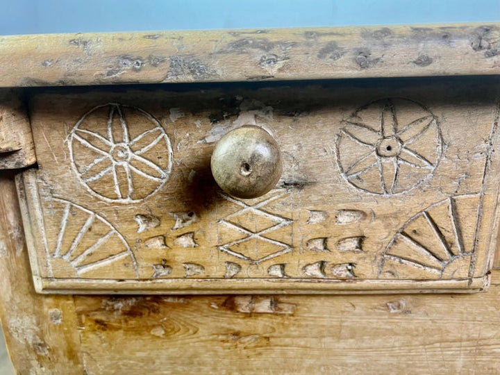 18th Century Bleached Walnut Spanish Colonial Table with Two Drawers