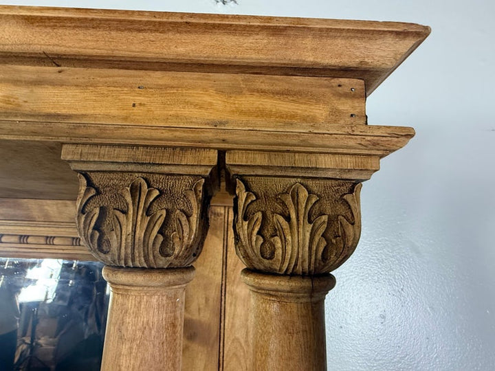 Antique Continental Architectural Wood Fireplace Mantel, 19th Century