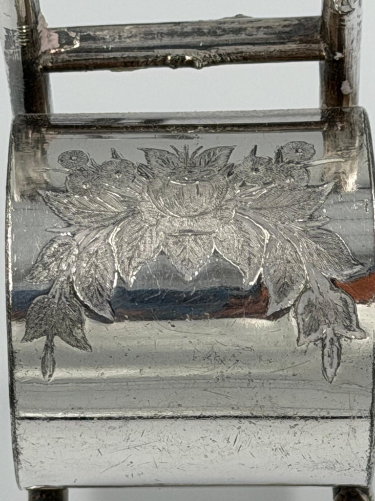 Set of 6 American Victorian Sterling Silver Figural Chair Napkin Rings