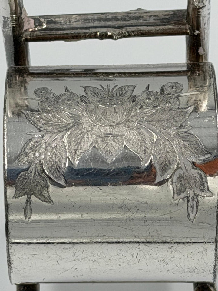 Set of 6 American Victorian Sterling Silver Figural Chair Napkin Rings
