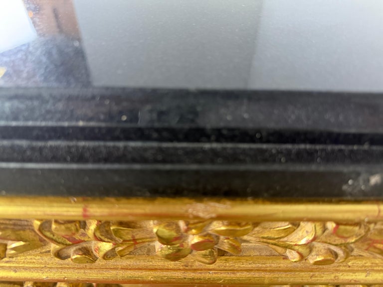 Baroque-Style 22K Gold Leaf Carved Coffee Table with Black Stone Top