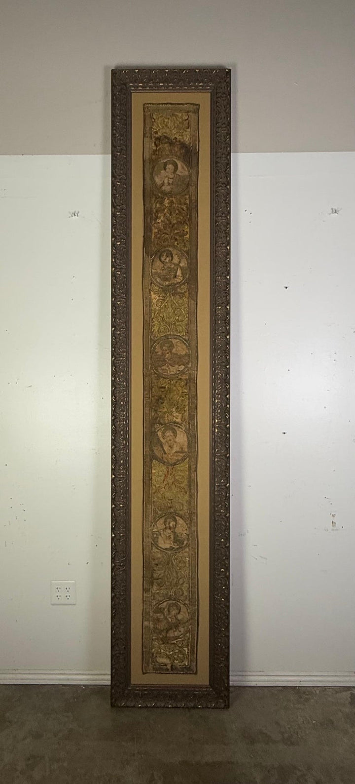 18th Century Italian Framed Embroidered Panel