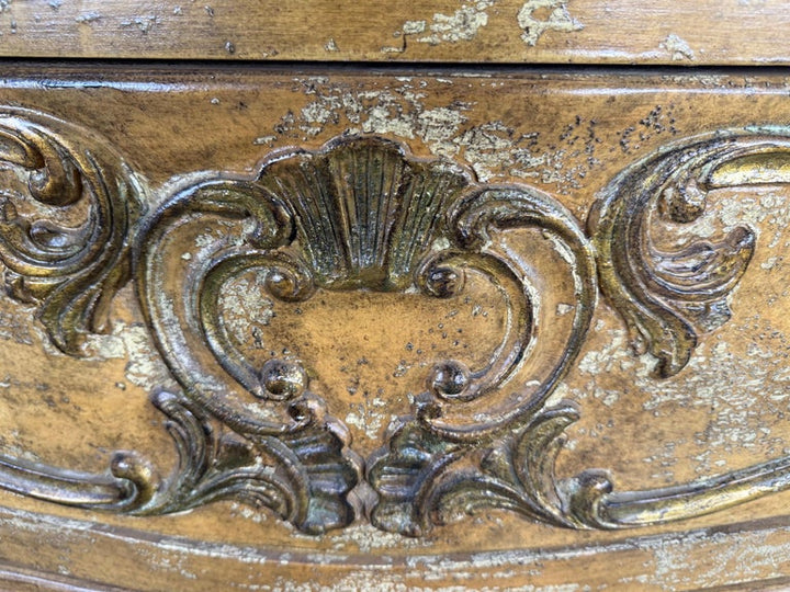 French Rococo Painted and Giltwood Commode