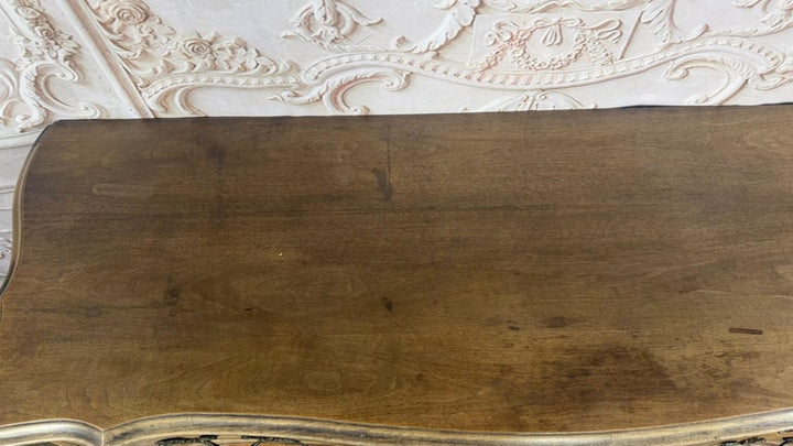 French Louis XV Style 9-Drawer Bombe Dresser in Bleached Fruitwood