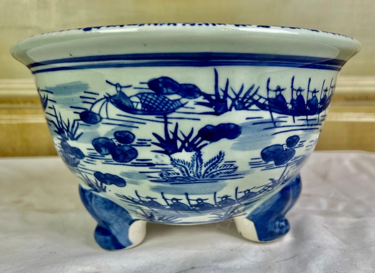 Blue & White Chinese Export Orchid Pot