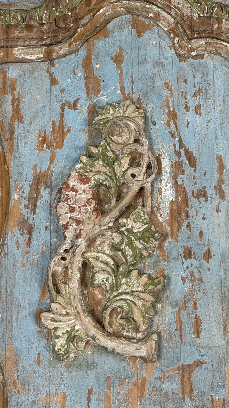 19th Century French Louis XV Rococo Doors with Distressed Wood Finish