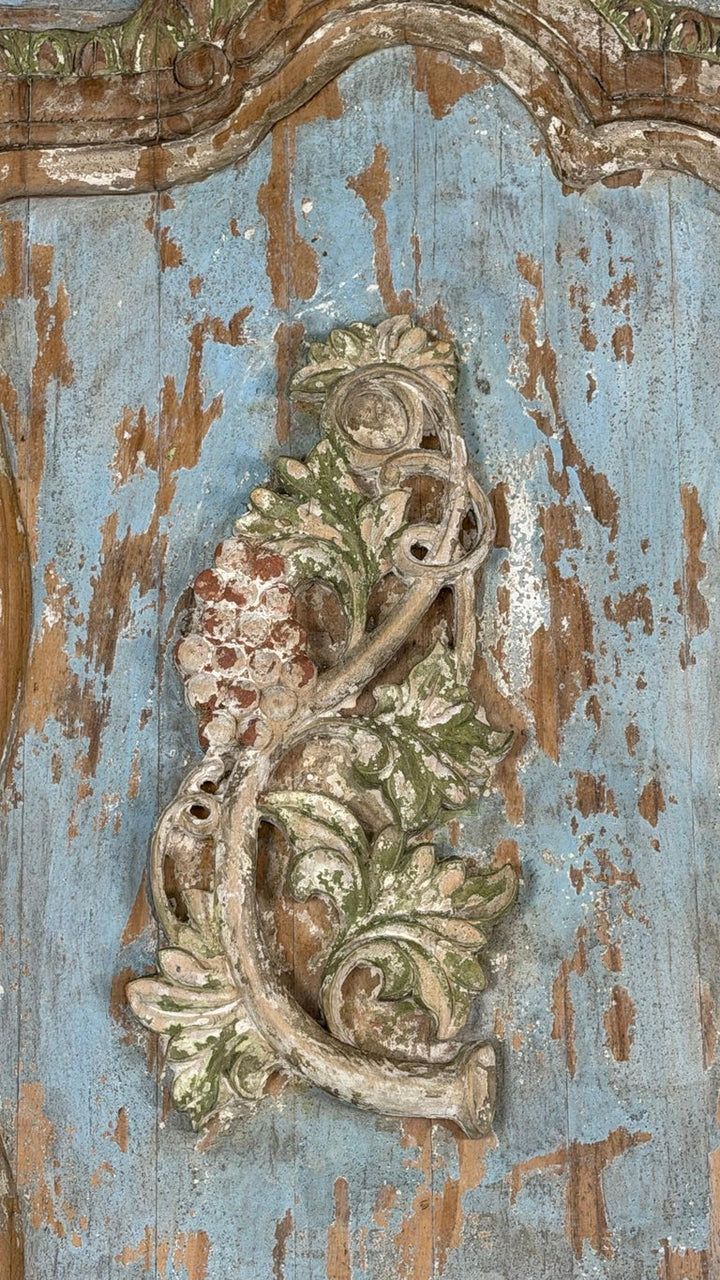 19th Century French Louis XV Rococo Doors with Distressed Wood Finish