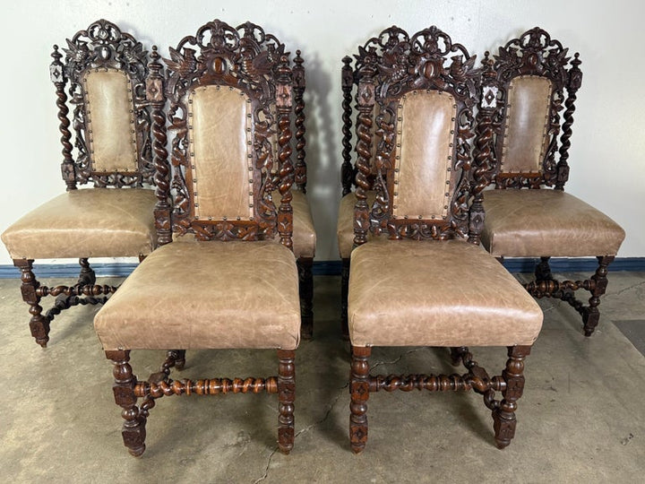 Set of Six 19th C. Renaissance Revival Dining chairs