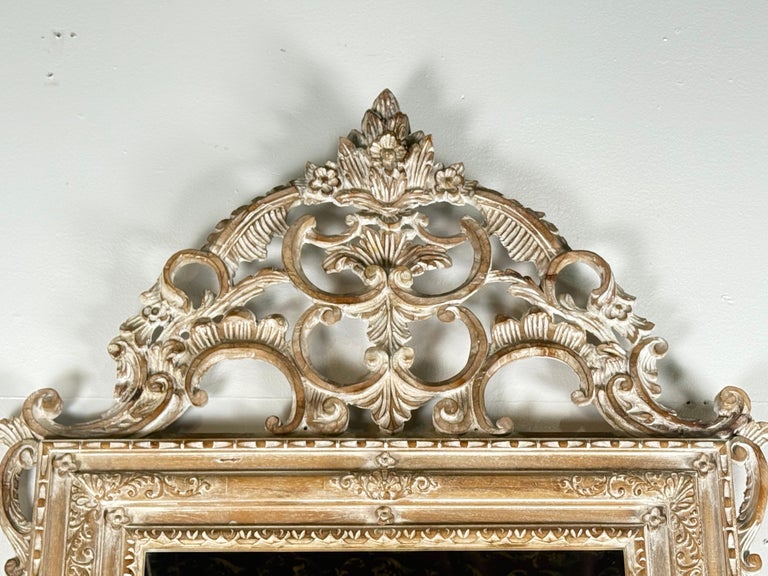 Large Carved and Painted Italian Rococo-Style Mirror