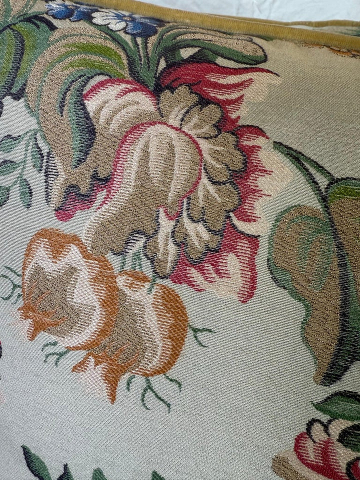 Pair of Vintage-Inspired Floral Brocade Pillows