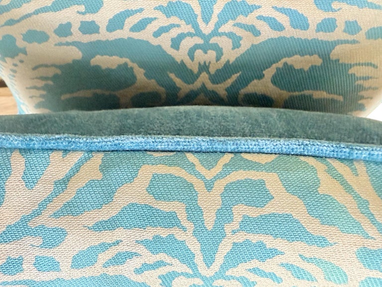 Pair of Blue Fortuny Damask Pillows