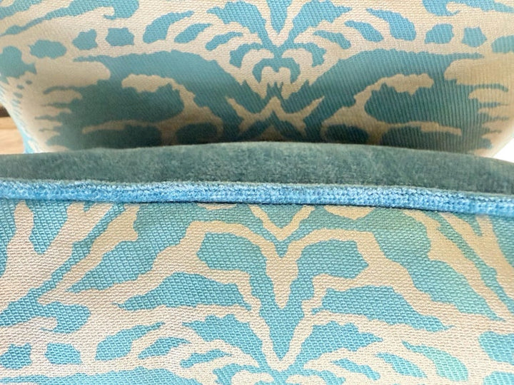 Pair of Blue Fortuny Damask Pillows