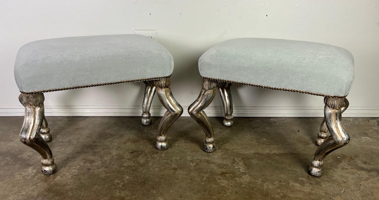 Pair of Benches w/ Silvered Antelope Legs