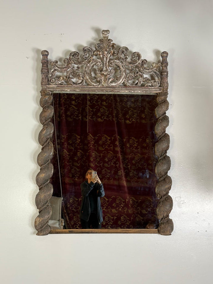 Italian Carved Silvered Mirror