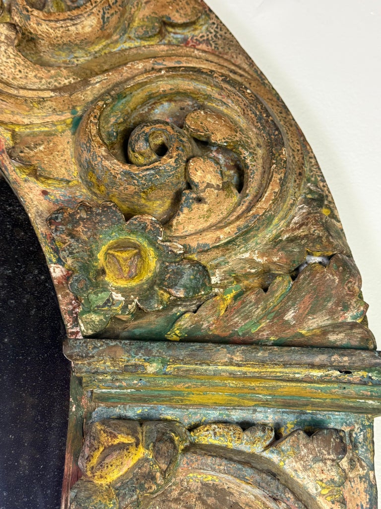 Antique Carved Giltwood Arch-Top Mirror, Continental Europe, 18th–century