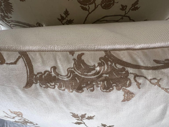 Pair of Venezianina Patterned Gold & Cream Fortuny Pillows