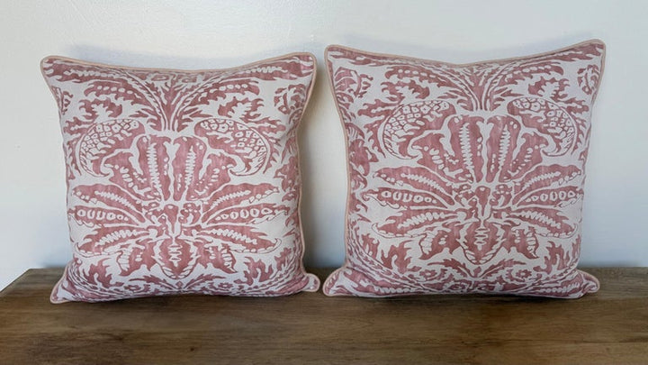 Pair of Fortuny-Style Textiles Pillows