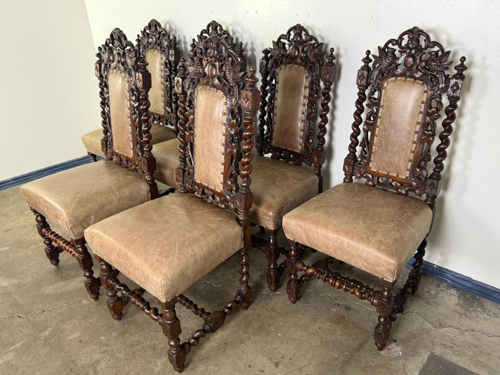 Set of Six 19th C. Renaissance Revival Dining chairs