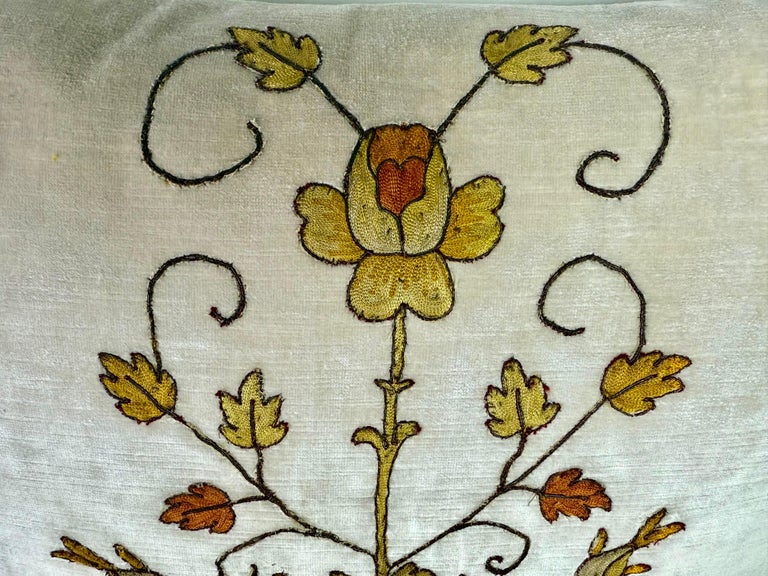 Pair of Pillows with 19th Century Hand-Applied Appliqués