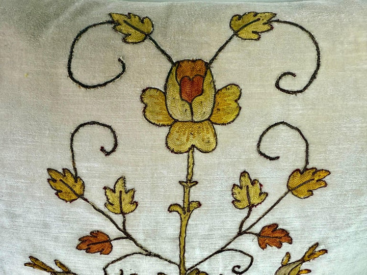 Pair of Pillows with 19th Century Hand-Applied Appliqués