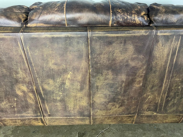 Mid-20th C. Leather Upholstered Sofa w/ Lion Paw Feet