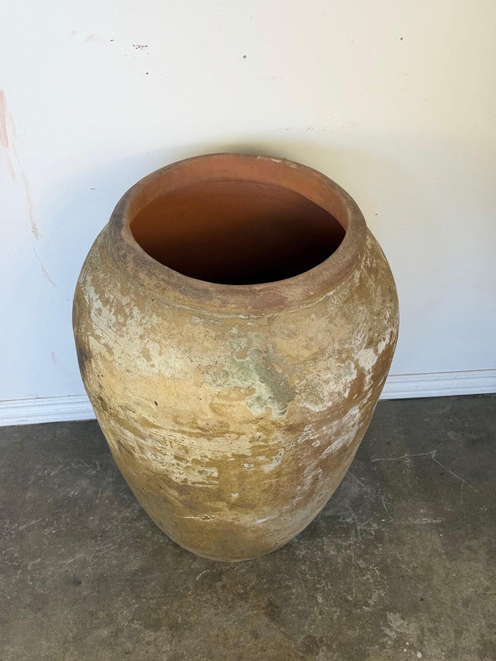 Antique Monumental Olive Jar, Terracotta with Weathered Patina
