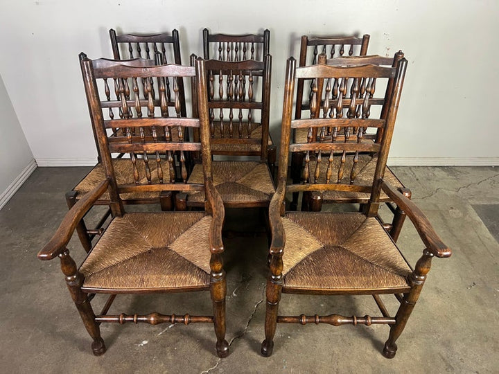 Set of Eight 19th C. English Country Dining Chairs