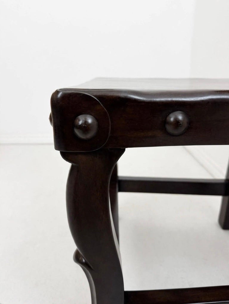 Set of 12 Monumental Spanish Colonial Revival Leather Dining Chairs