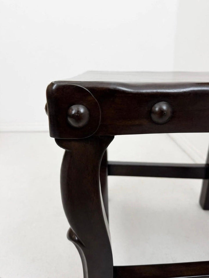 Set of 12 Monumental Spanish Colonial Revival Leather Dining Chairs