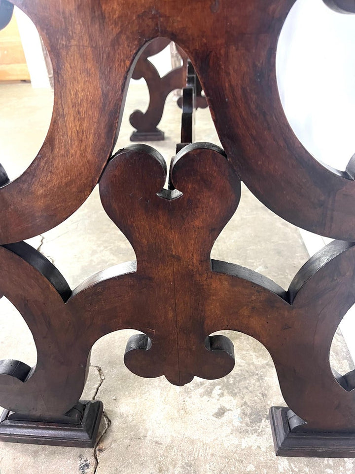 19th Century Italian Walnut Console w/ Stretcher