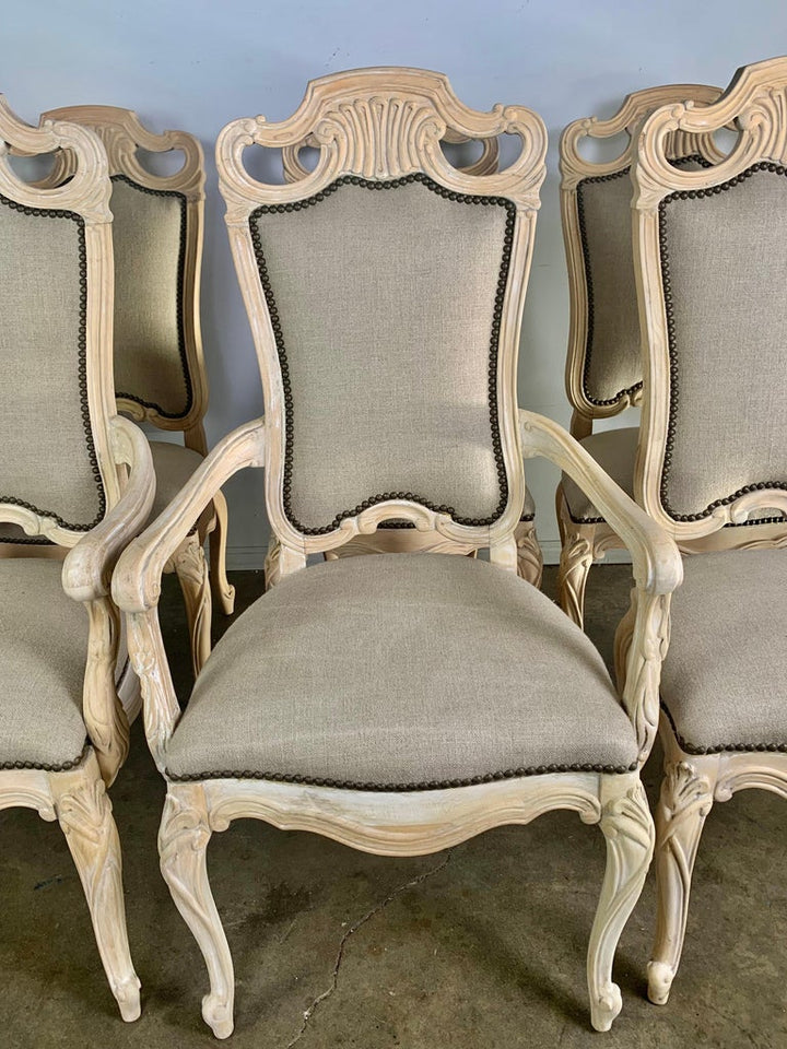 Set of Eight Italian Carved Dining Chairs C.1940’s