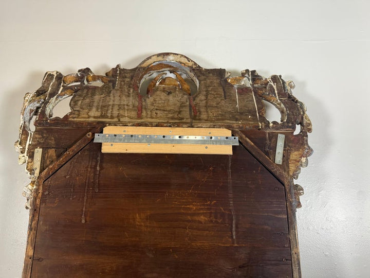 Pair of Monumental Italian Baroque Giltwood Mirrors-18th Century