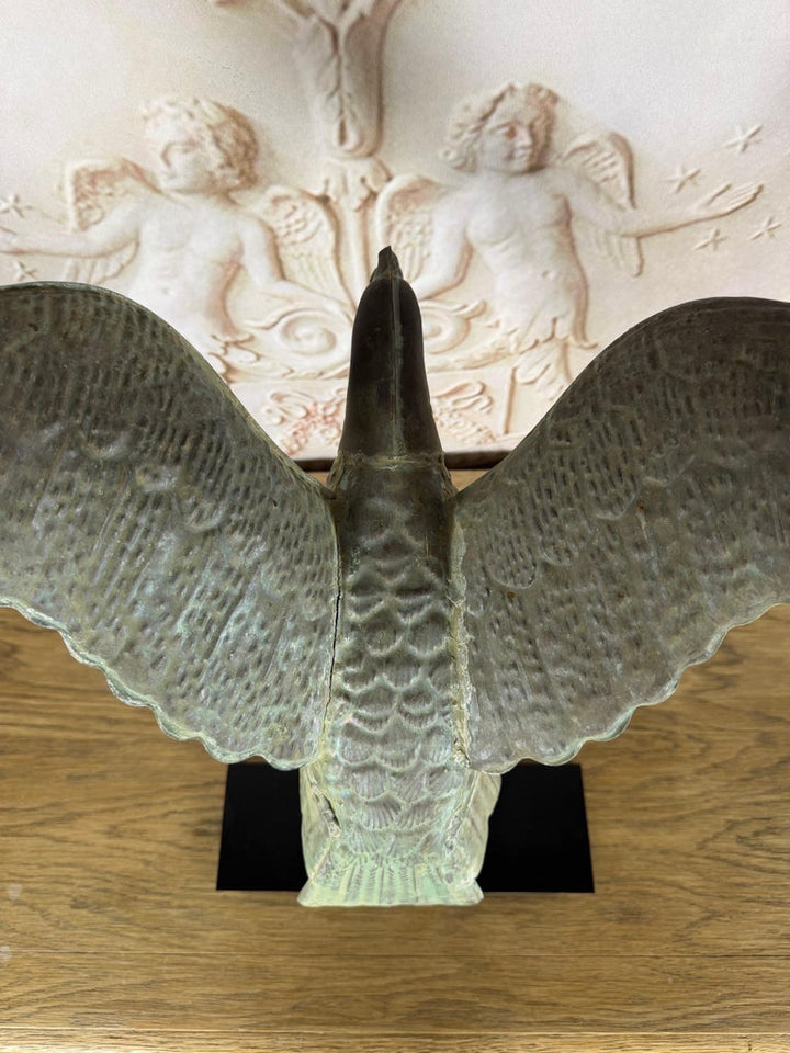 Folk Art Copper Eagle Weathervane on Iron Base