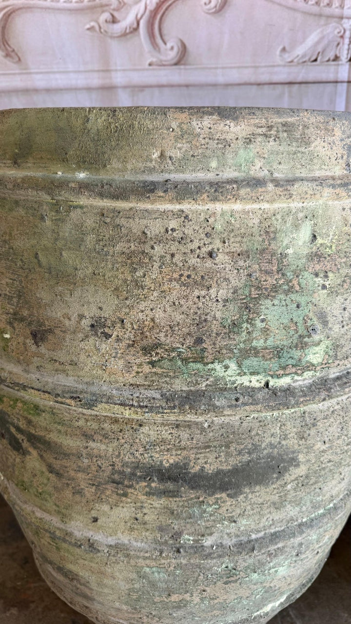 Mediterranean Barrel Olive Jars, Patinated Terracotta