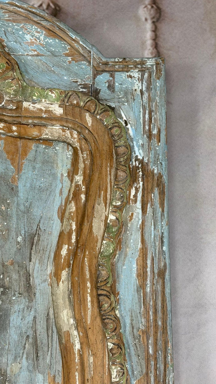 19th Century French Louis XV Rococo Doors with Distressed Wood Finish