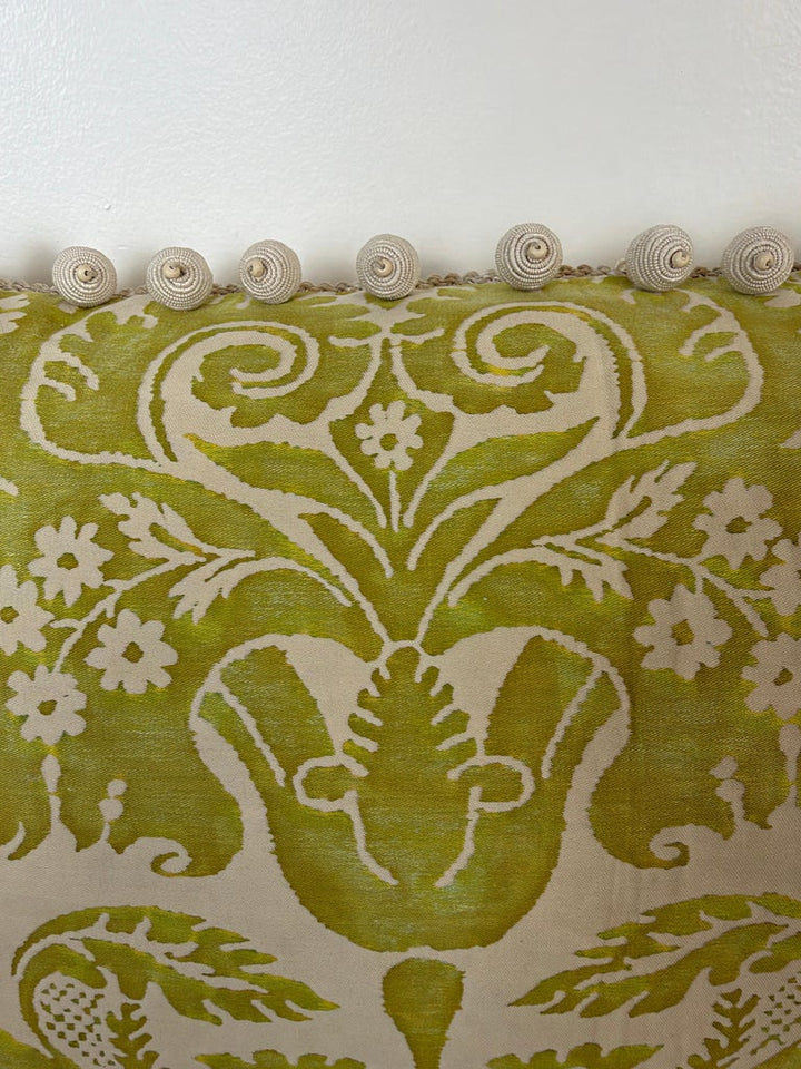 Pair of Mariano Fortuny Pillows - with Designer Pom-Pom Trim