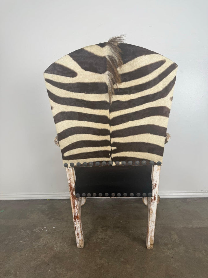 19th Century Italian Armchair with Zebra Upholstery