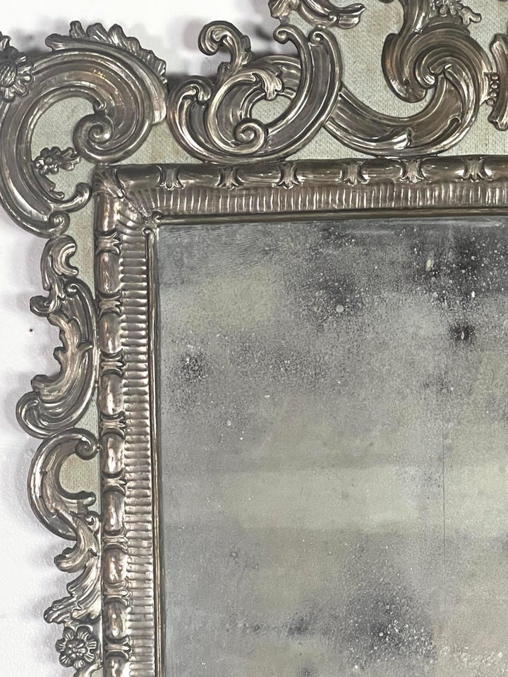 19th Century Italian Metal Repousse Mirror